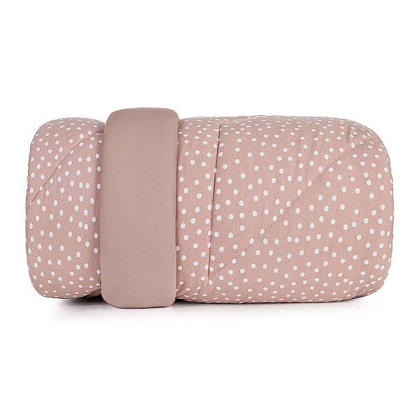 Edredom Dupla Face Malha Fio Penteado Solteiro - Bits Rosê - Altenburg