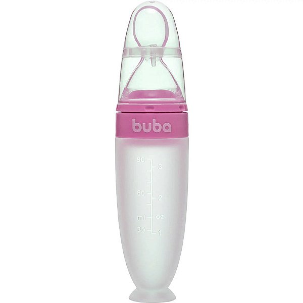 Colher Dosadora de Silicone com Ventosa - Rosa - Buba