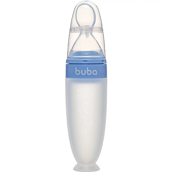 Colher Dosadora de Silicone com Ventosa - Azul - Buba