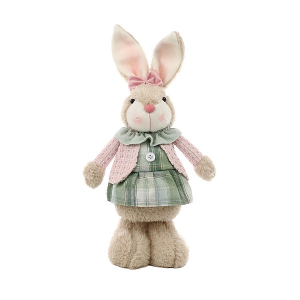 Coelho Decorativo em Pé de Tecido Páscoa - Coelha - 40cm - Cromus