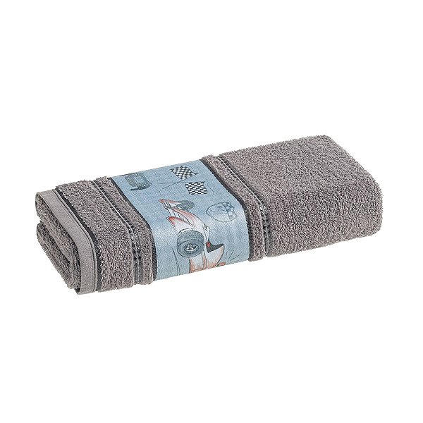 Toalha de Banho Kids - Corrida Cinza - Karsten