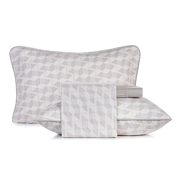 Jogo de Cama Malha Fio Penteado com Viés Queen - Escala - Altenburg