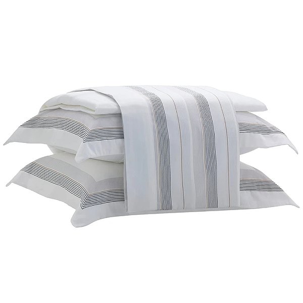 Jogo de Cama Santinée Percal 300 Fios Acentinado Solteiro - Quimer - Kacyumara