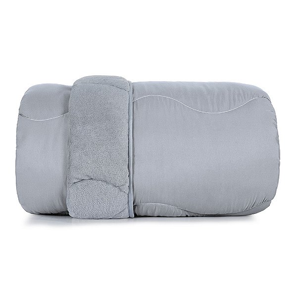 Edredom Blend Confort Plush Dupla Face Queen - Azul Liso - Altenburg