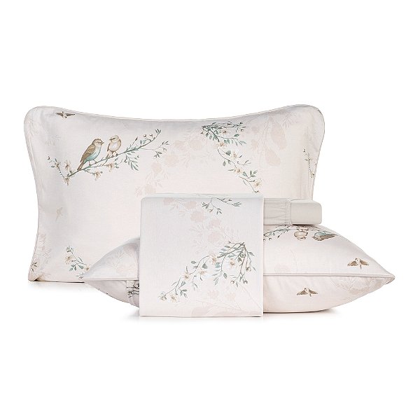 Jogo de Cama Malha Fio Penteado com Viés Queen - Pouso - Altenburg