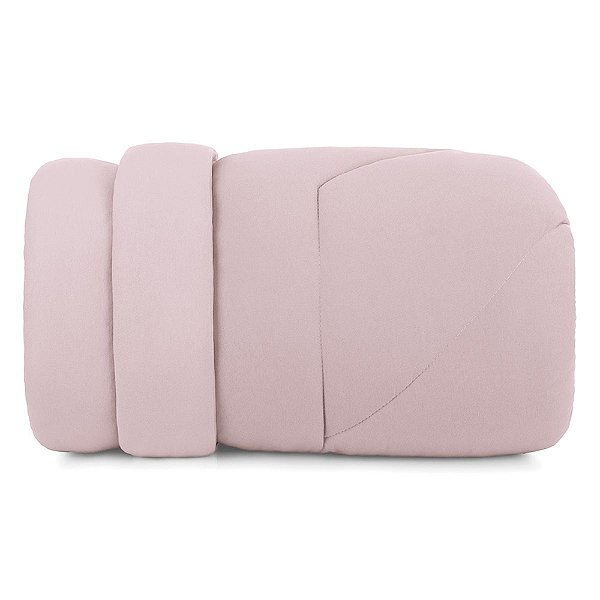 Edredom Dupla Face Malha Fio Penteado Solteiro - Rosê Natural - Altenburg