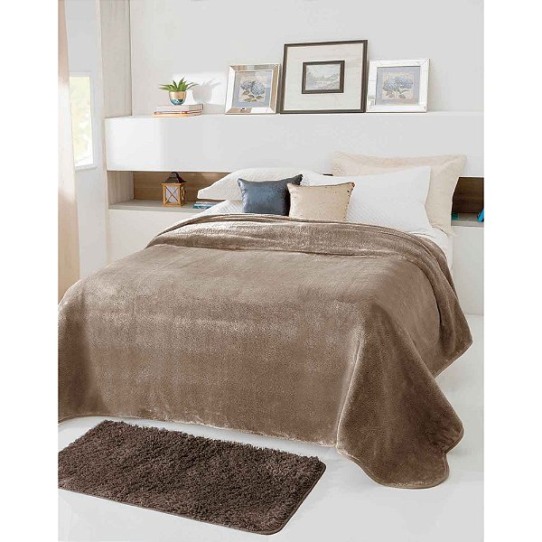 Cobertor Kyor Plus Solteiro - Bege - Jolitex