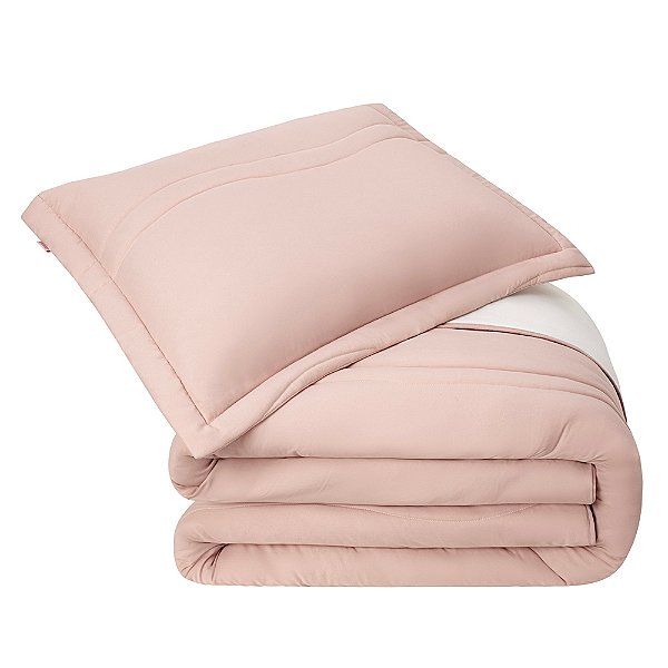 Edredom Alure Washed Queen - Rose/Palha - 3 Peças - Lavive
