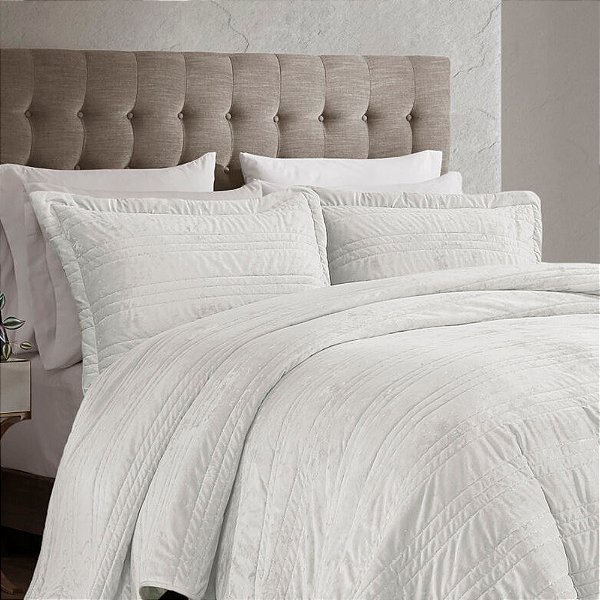 Jogo de Colcha Bellagio Queen - Off White - Corttex