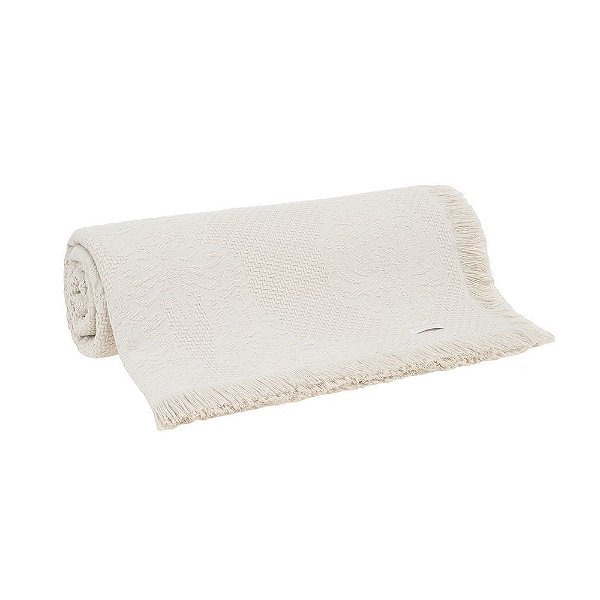 Colcha Medalhão com Franja Bege 1769 - King - Buddmeyer