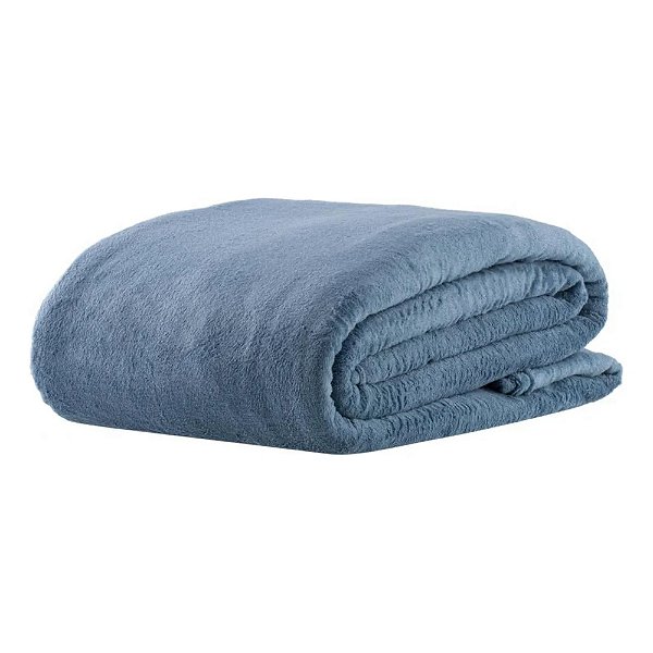 Manta Microfibra Home Design - Solteiro - Azul - Corttex