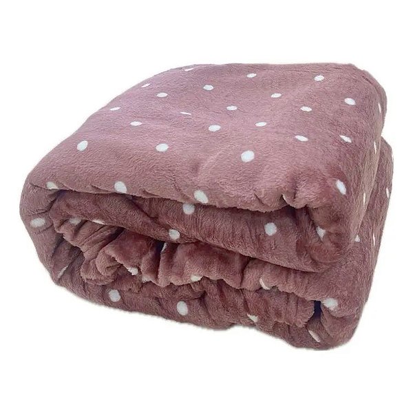 Cobertor Flannel Poá 200 Fios - Casal - Rose - Corttex
