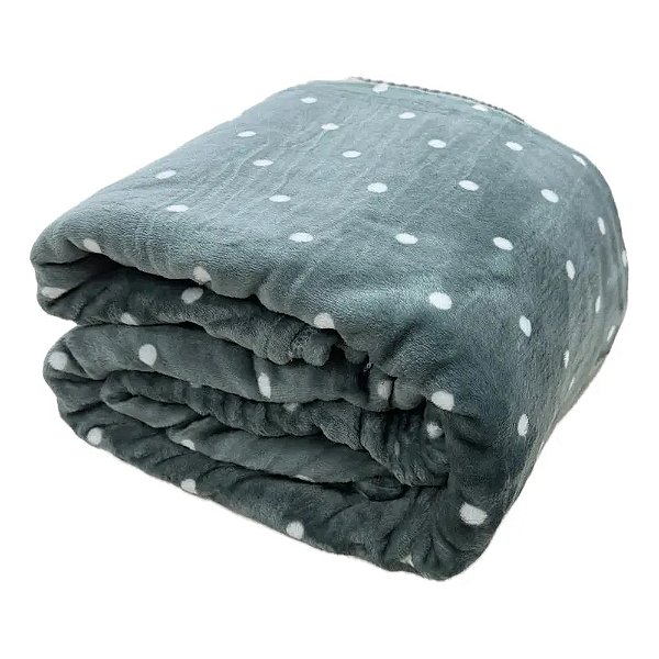 Cobertor Flannel Poá 200 Fios - Casal - Verde - Corttex