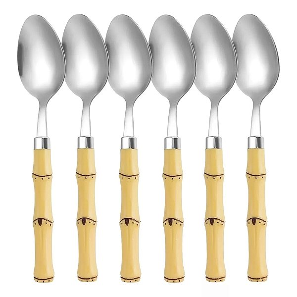 Kit Colheres de Mesa Bambu Asper - 6 Peças - Mimo Style