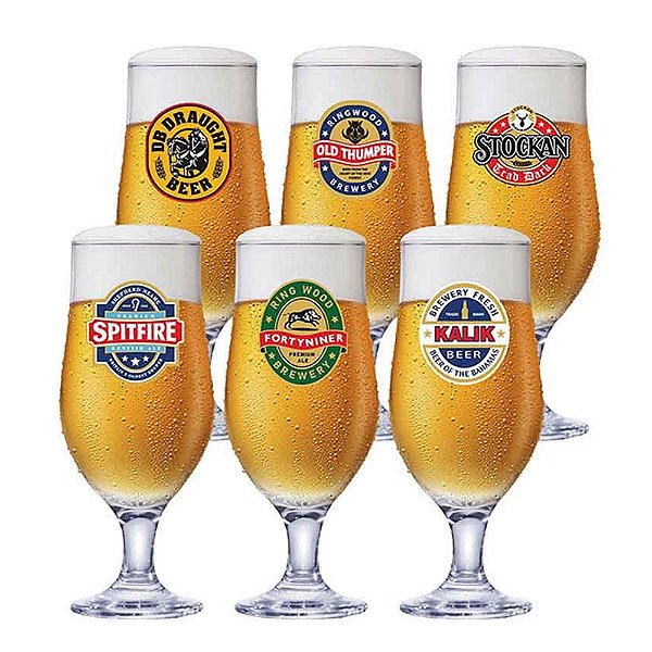 Jogo de Taças de Vidro Royal Beer Happy Hour - 6 Peças - Ruvolo
