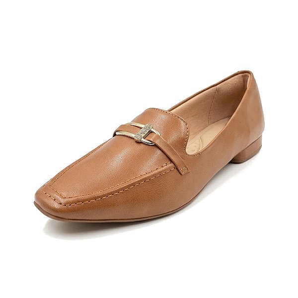 Sapato Mocassim Feminino Loafer Bico Fino - Caramelo - Sua Cia