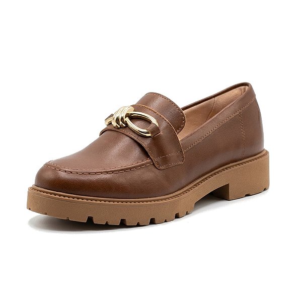 Sapato Mocassim Feminino Tratorado Loafer - Marrom - Sua Cia