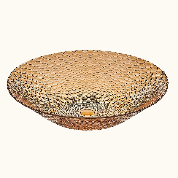 Centro de Mesa de Vidro Escamado Âmbar 40cm - Vitazza