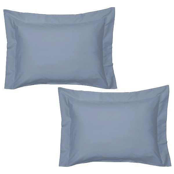 Kit Fronha Satinée Acetinado 300 Fios - 2 Peças - Blue Jeans - Kacyumara