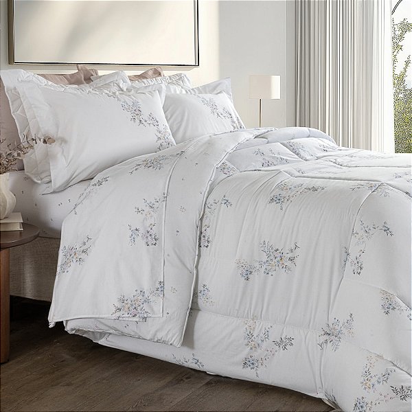 Jogo de Colcha Vida Bela Casal 200 Fios - Marceli - Kacyumara