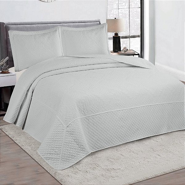 Jogo de Colcha Marseille Casal - Cinza - Rozac