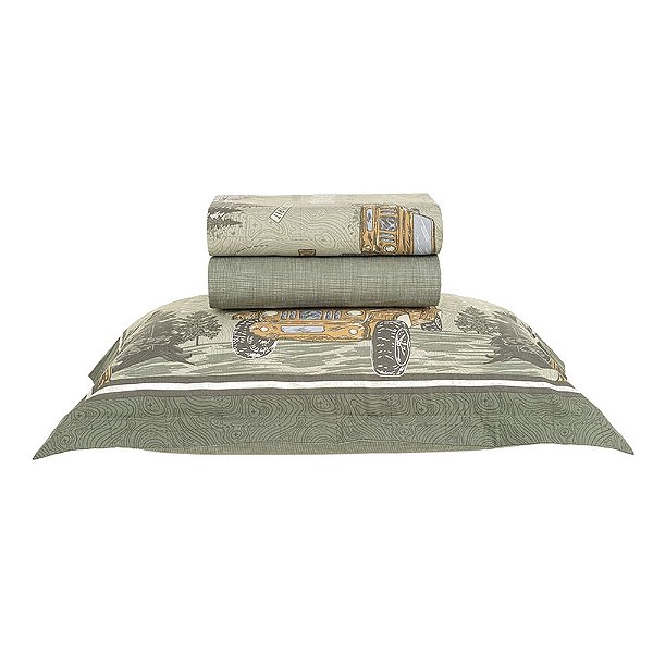 Jogo de Cama Infantil 200 Fios Solteiro - Forest - 3 Peças - Karsten