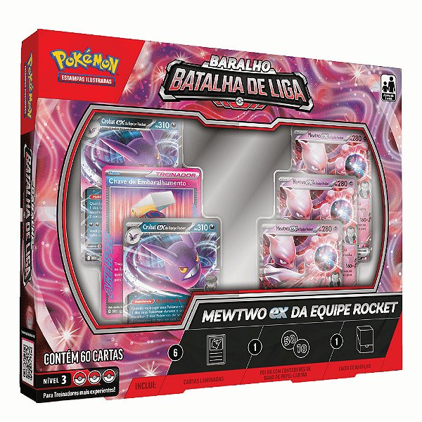 Deck de Batalha de Liga Pokémon Mewtwo Ex - 60 cartas - Copag