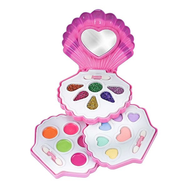 Kit de Maquiagem Infantil Estojo de Concha - DM Toys