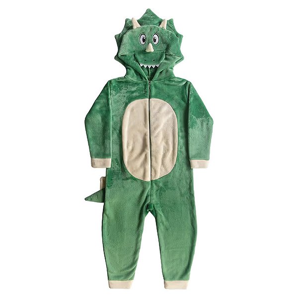 Macacão Kigurumi Infantil Manga Longa - Dino - Fakini