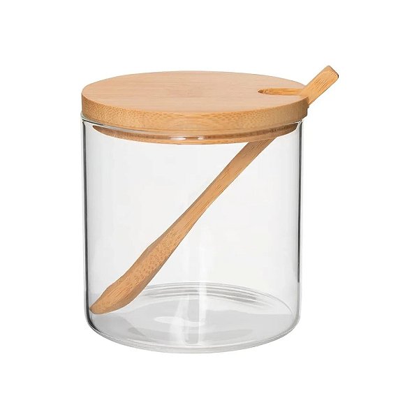 Pote de Vidro com Colher e Tampa Ecokitchen - 320ml - Mimo Style