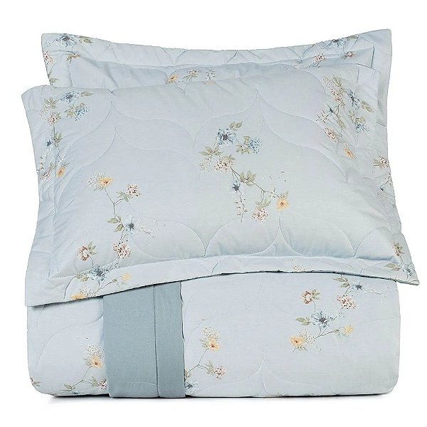 Jogo de Colcha Algodão Lux Queen - Peônia - 200 Fios - Altenburg