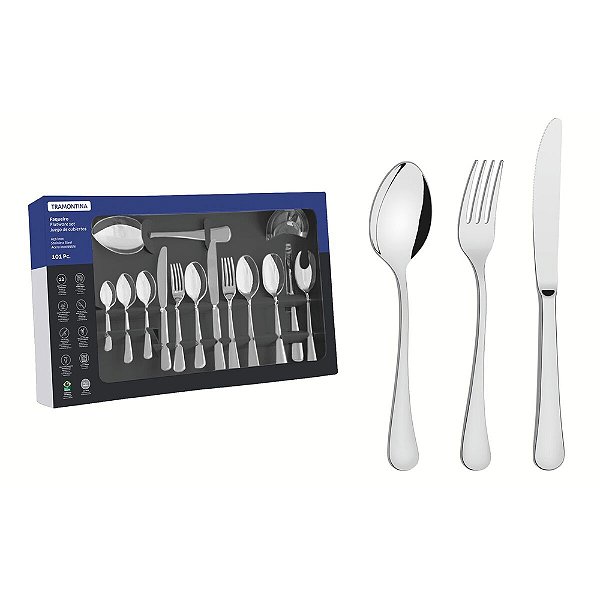 Faqueiro Zurique em Aço Inox - 101 Peças - Tramontina