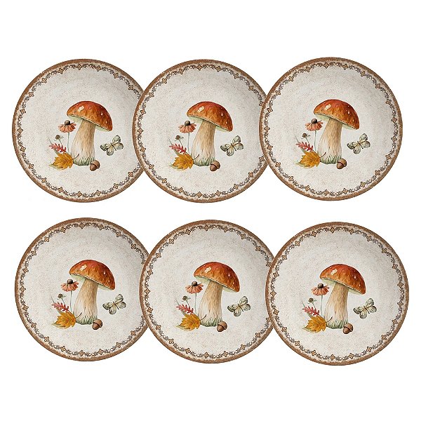 Jogo de Pratos de Sobremesa Coup Bush - 21cm - 6 Peças - Alleanza