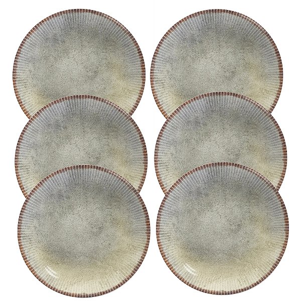 Jogo de Pratos Rasos Coup Jacarta - 29cm - 6 Peças - Alleanza