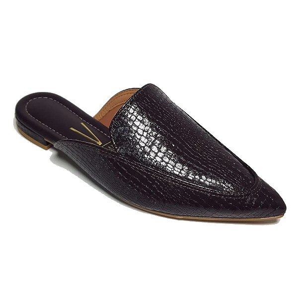 Mule Feminino Croco London - Cacau - Vizzano