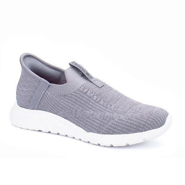 Tênis Feminino Knit Slip On Anatômico - Cinza Mescla - Softli