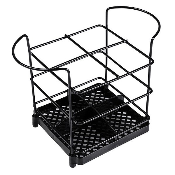 Porta Talheres em Aço - Preto - Utimil