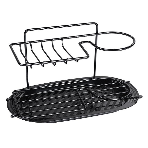 Porta Produtos de Limpeza Fixação Adesiva - Preto - Utimil