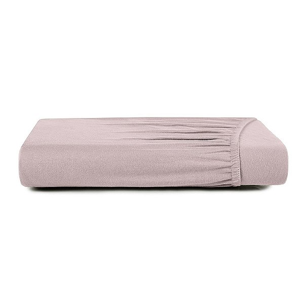 Lençol Com Elástico Malha In Cotton Casal - Rosê Naural - Altenburg
