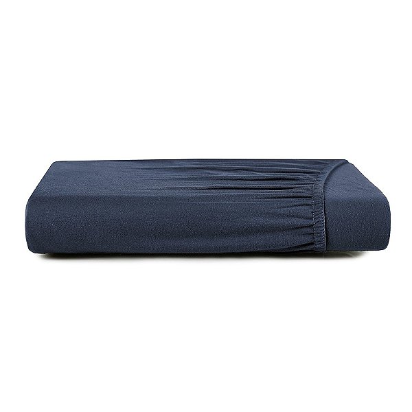 Lençol Com Elástico Malha In Cotton King - Azul Minimal - Altenburg