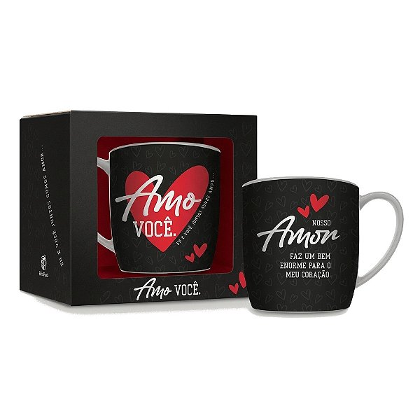 Caneca de Porcelana Amo Você - 300ml - Brasfoot