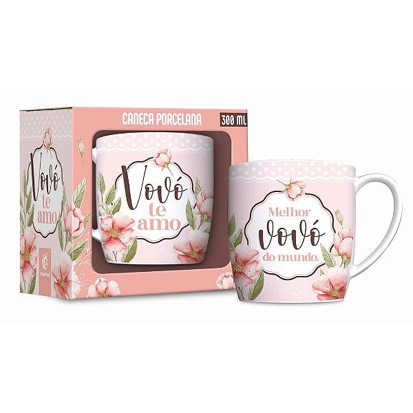 Caneca de Porcelana Melhor Vovó do Mundo - 300ml - Brasfoot