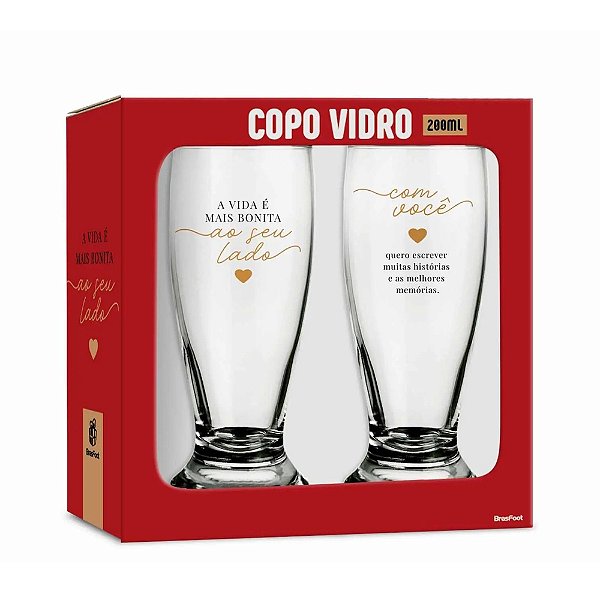 Jogo de Copos Munich Ao Seu Lado 200ml - 2 Peças - Brasfoot