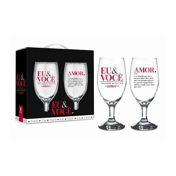 Jogo de Taças Windsor Eu e Você - 330ml - 2 Peças - Brasfoot