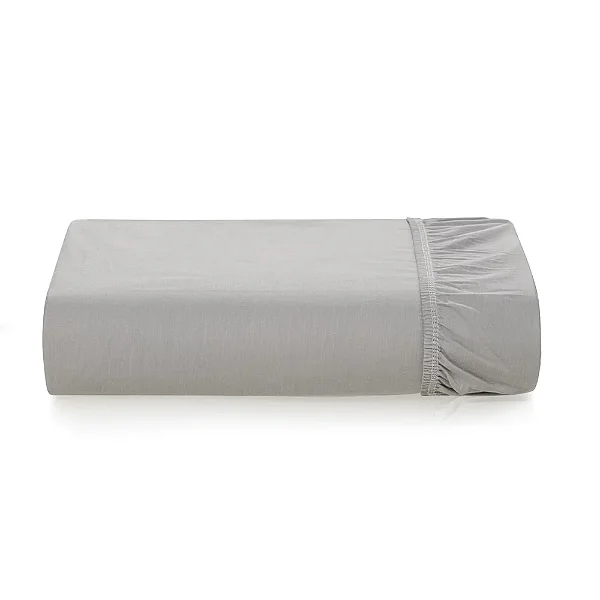 Lençol com Elástico Tom 200 Fios Solteiro King - Titânio - Karsten