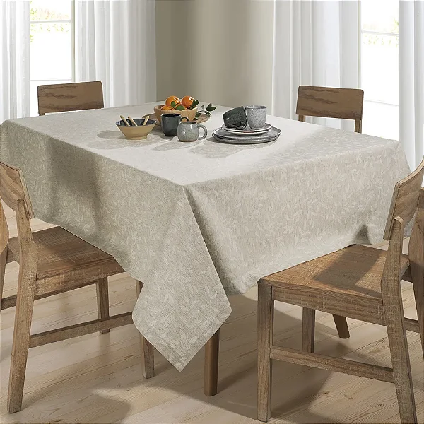 Toalha de Mesa Linhares Quadrada 8 Lugares - Pauline - Dohler Clean