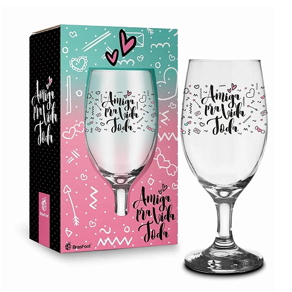 Taça Windsor Amiga Pra Vida Toda 330ml - Brasfoot
