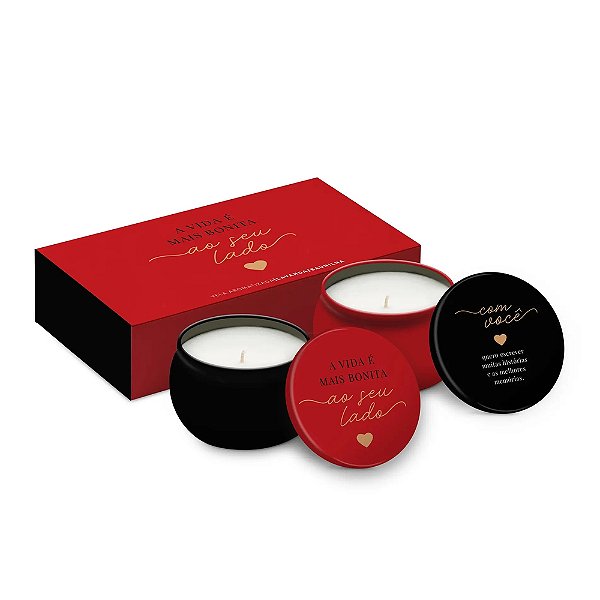 Kit 2 Velas Aromáticas na Lata Ao Seu Lado Baunilha e Lavanda - Brasfoot