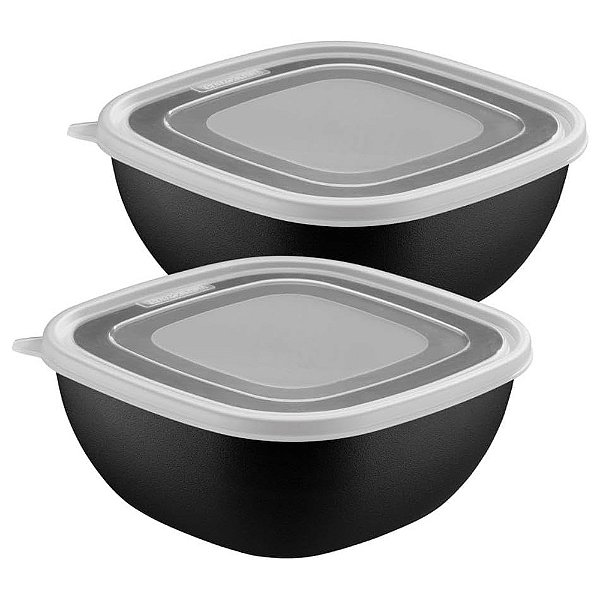 Jogo de Potes Mixcolor 2L - Preto - 2 Peças - Tramontina