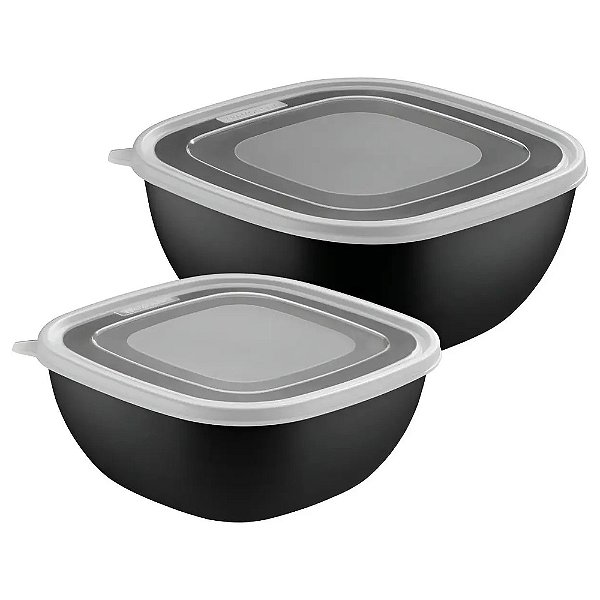 Jogo de Potes Mixcolor 2L e 4L - Preto - 2 Peças - Tramontina